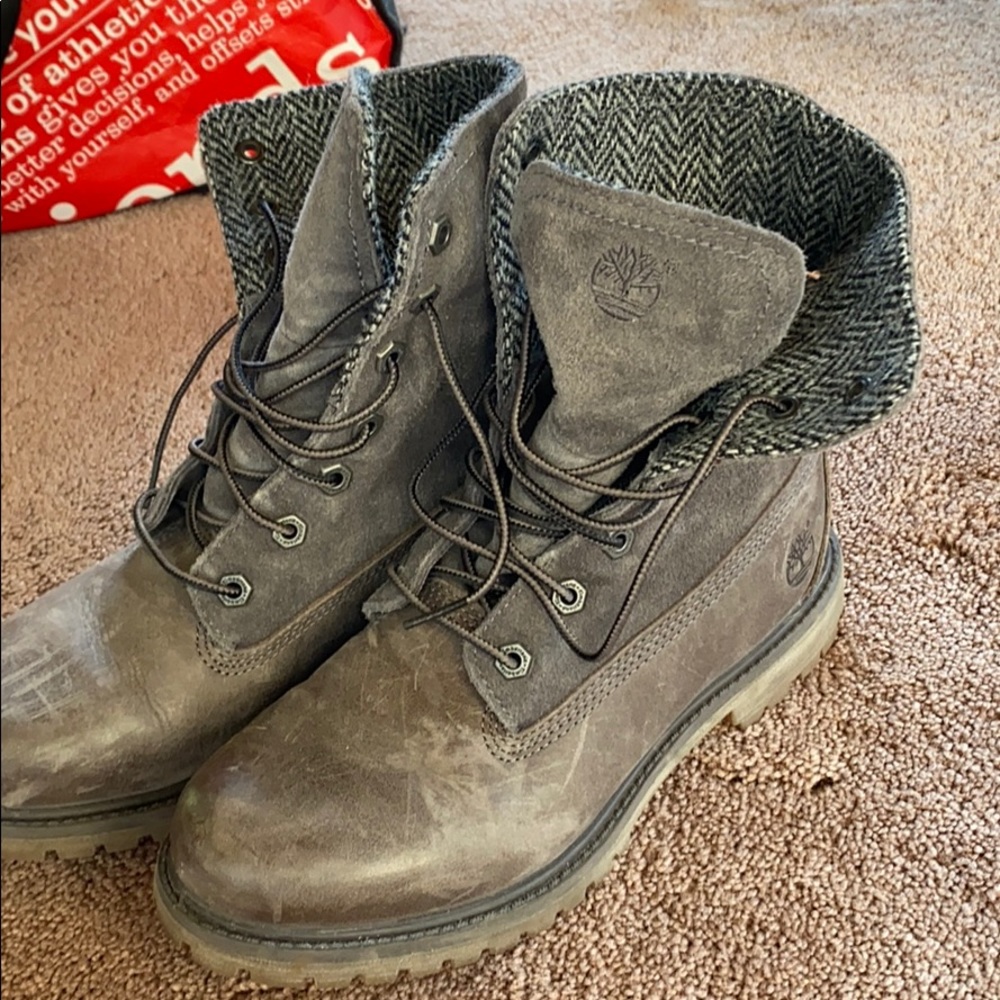 Gray timberland boots size 8.5